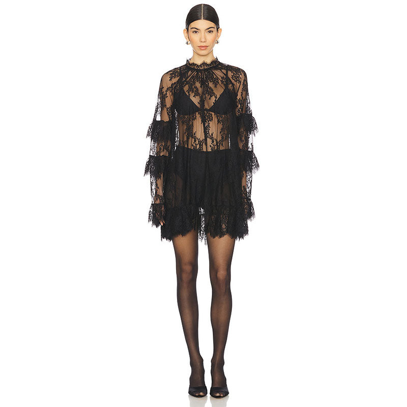 Sheer Lace Cover-Up Dress