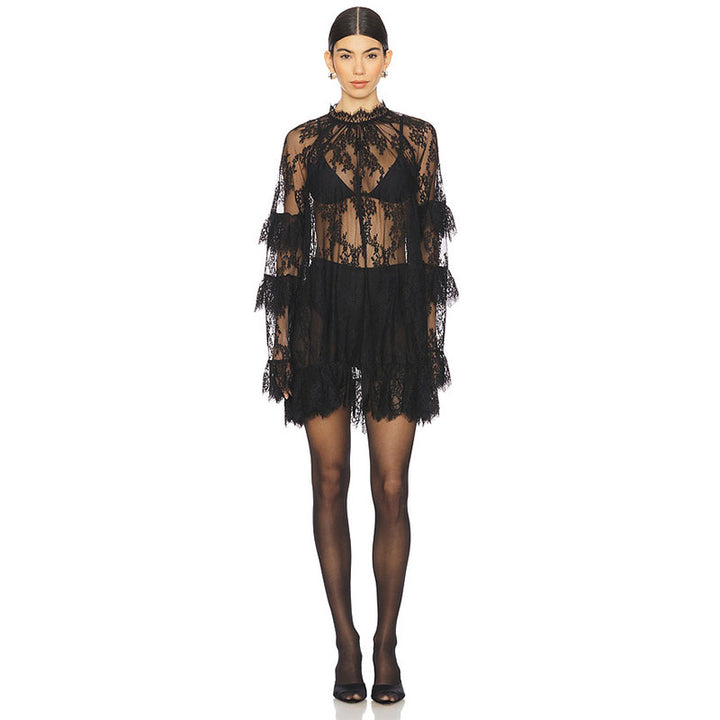 Sheer Lace Cover-Up Dress