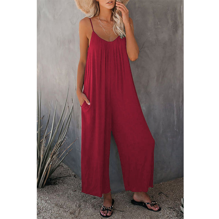 Spaghetti Strap Wide Leg Jumpsuit