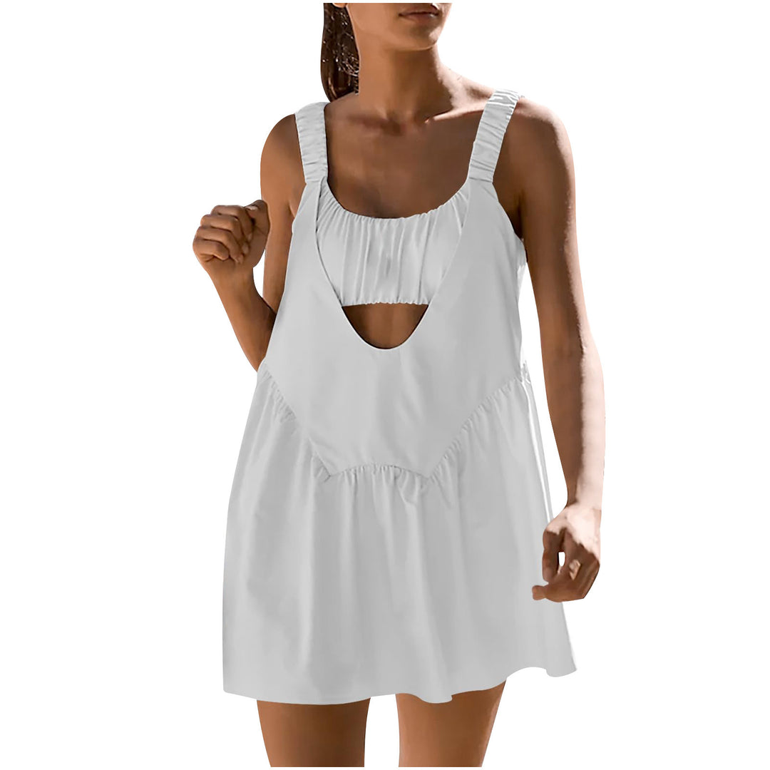 Loose-fitting hollowed-out round neck dress set