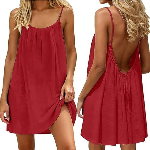 Ruched Backless Cami Mini Dress