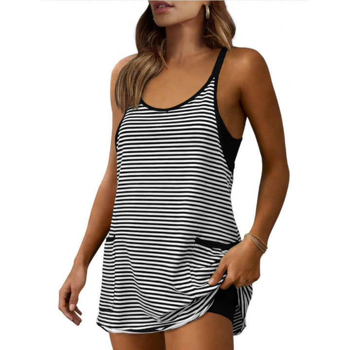Striped Tank Dress with Pockets
