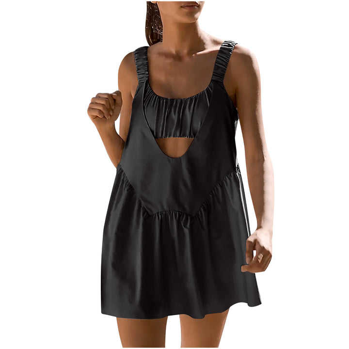 Loose-fitting hollowed-out round neck dress set