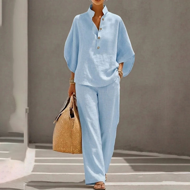 Effortless Linen Blend Two-Piece Set
