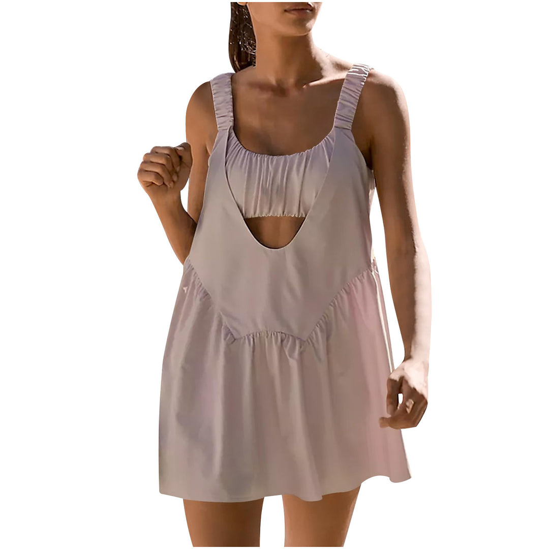 Loose-fitting hollowed-out round neck dress set