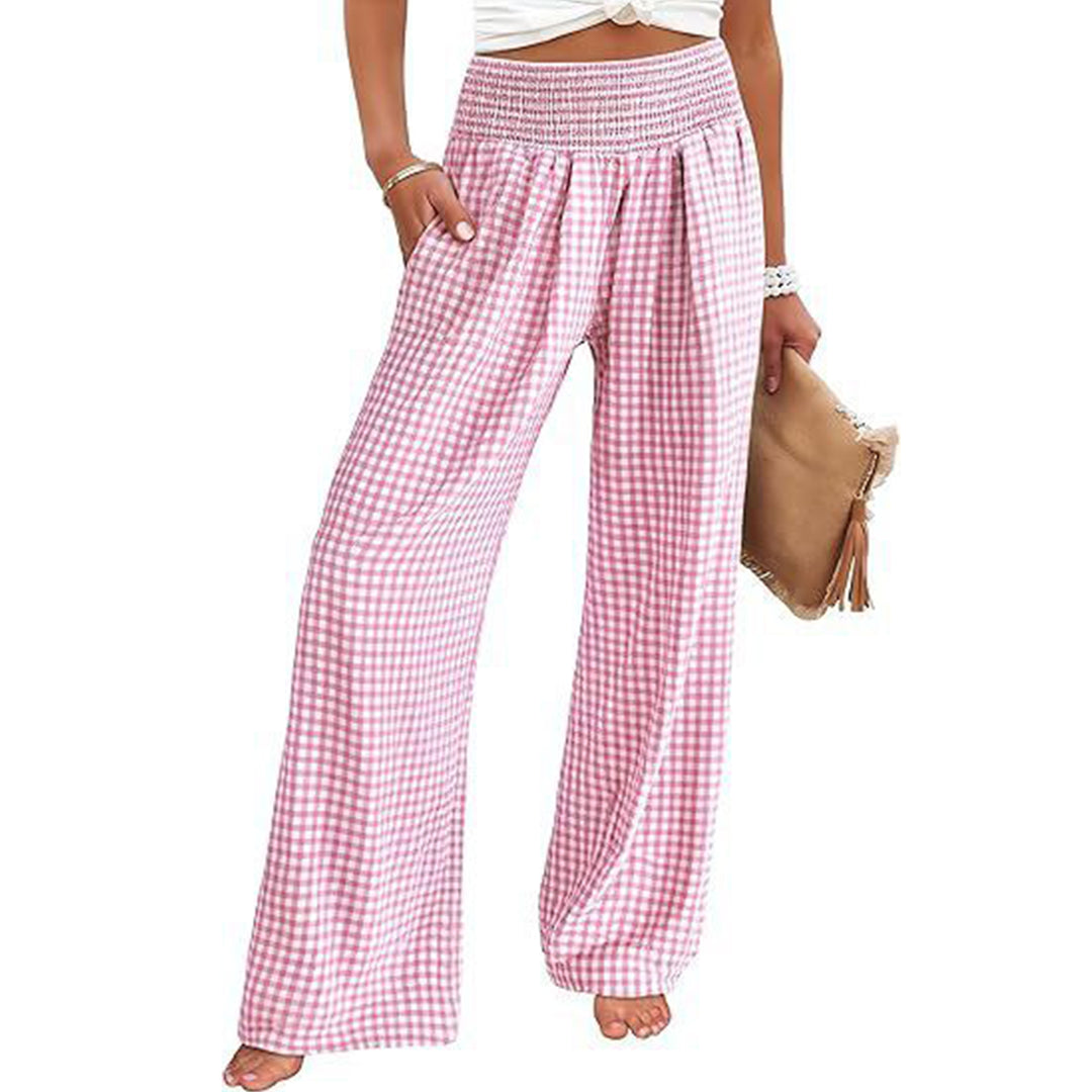 High-Waisted Striped Wide Leg Lounge Pants
