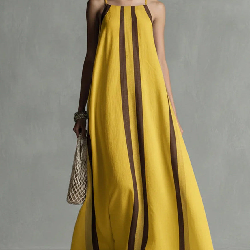 Striped Spaghetti Strap Maxi Dress