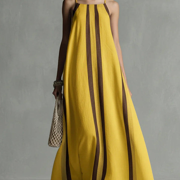 Striped Spaghetti Strap Maxi Dress