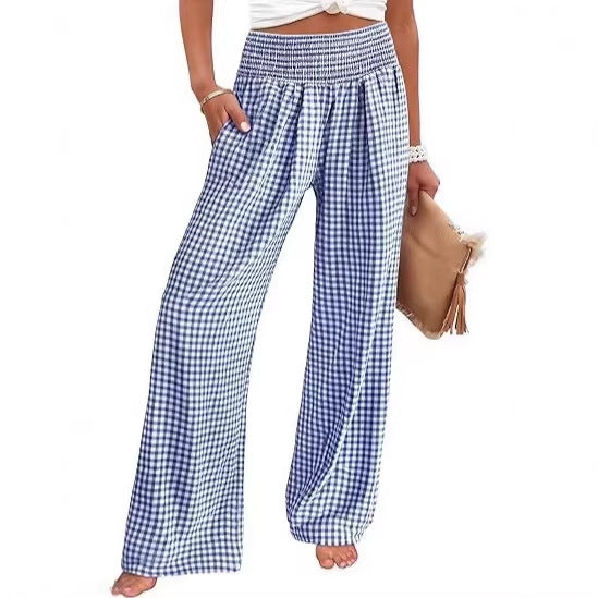 High-Waisted Striped Wide Leg Lounge Pants