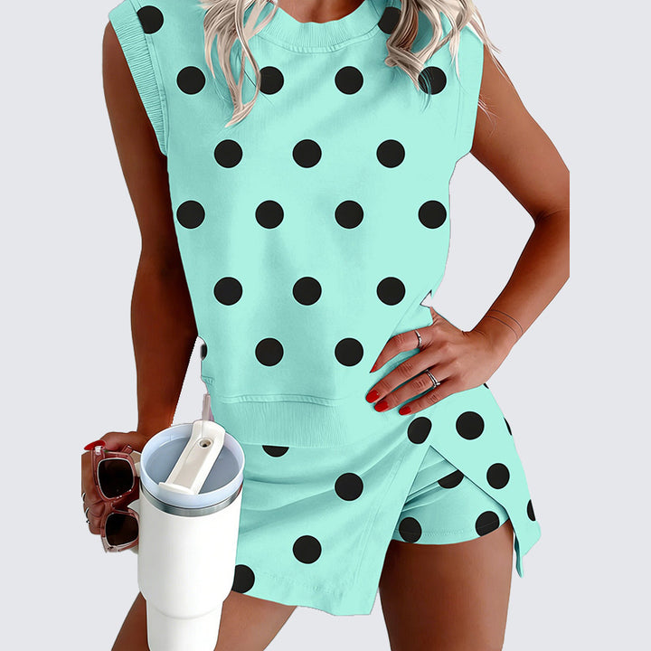 Relaxed Polka Dot Top &amp; Skort Set