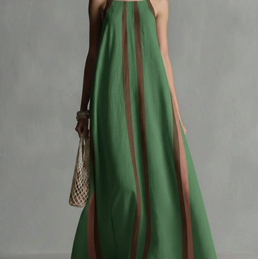 Striped Spaghetti Strap Maxi Dress