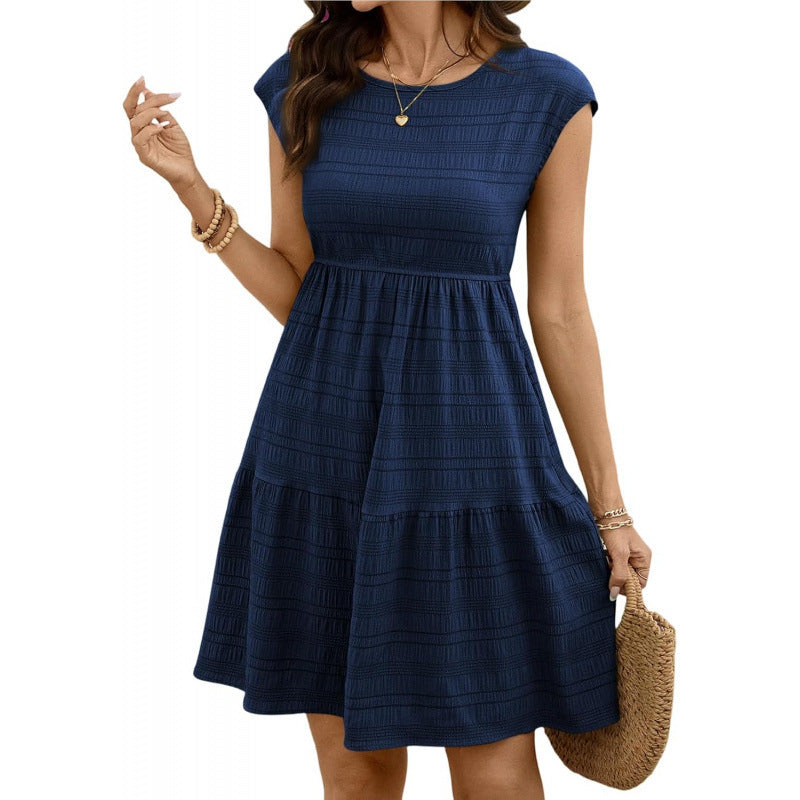 Relaxed Smocked A-Line Mini Dress
