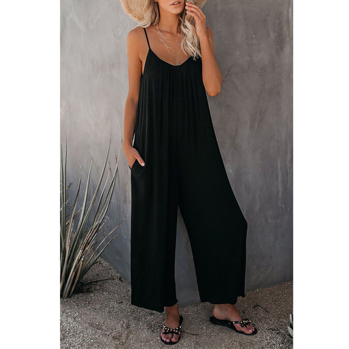 Spaghetti Strap Wide Leg Jumpsuit