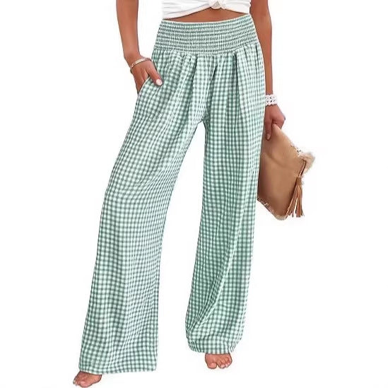 High-Waisted Striped Wide Leg Lounge Pants