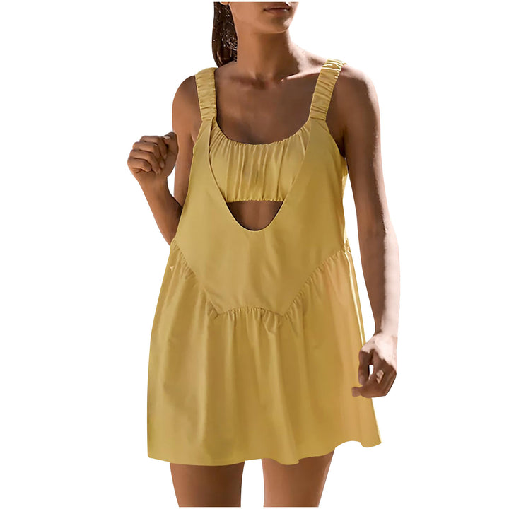 Loose-fitting hollowed-out round neck dress set