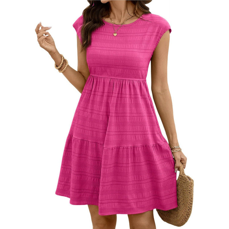 Relaxed Smocked A-Line Mini Dress