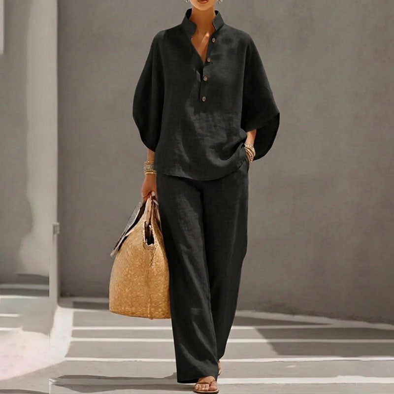 Effortless Linen Blend Two-Piece Set
