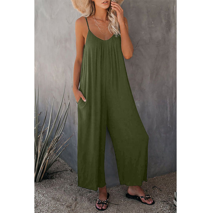 Spaghetti Strap Wide Leg Jumpsuit