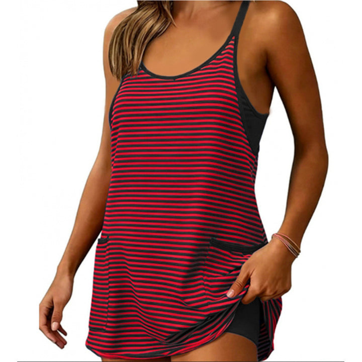 Striped Tank Dress with Pockets