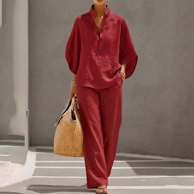 Effortless Linen Blend Two-Piece Set