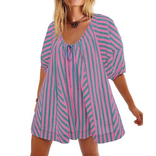 Striped Deep V Wide Leg Romper