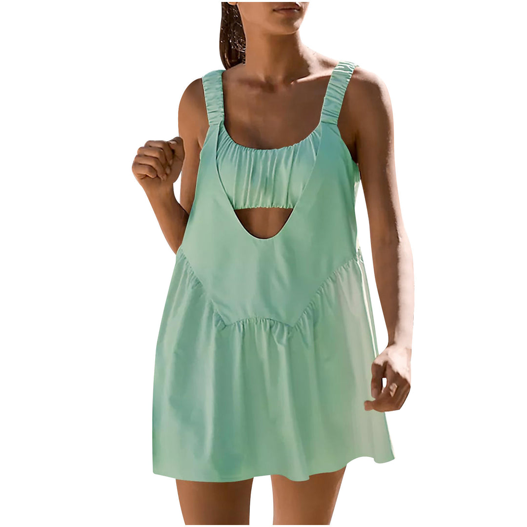 Loose-fitting hollowed-out round neck dress set