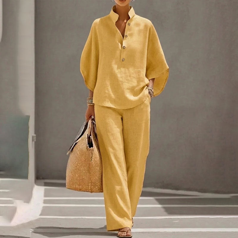 Effortless Linen Blend Two-Piece Set