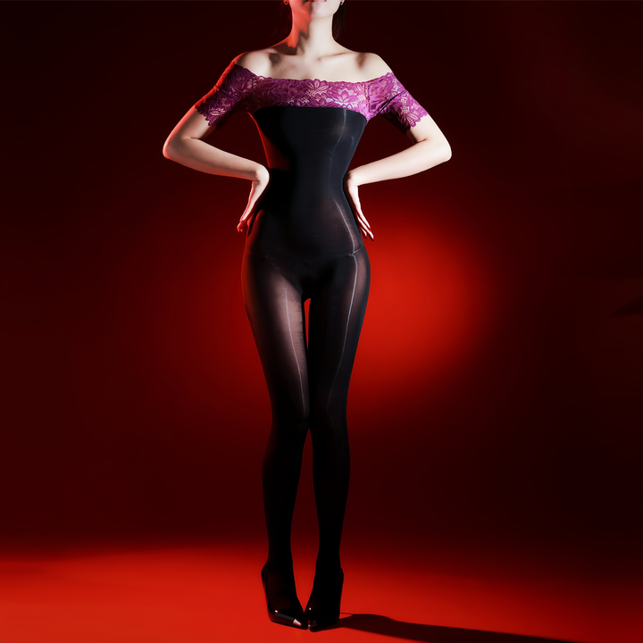Women’s Off-Shoulder Lace Sheer Bodystocking