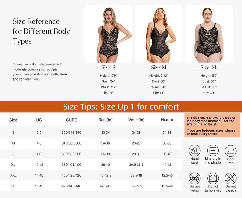 Full Lace V-Neck Shaping Bodysuit