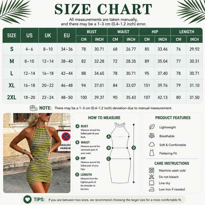 Striped Halter Bodycon Mini Dress