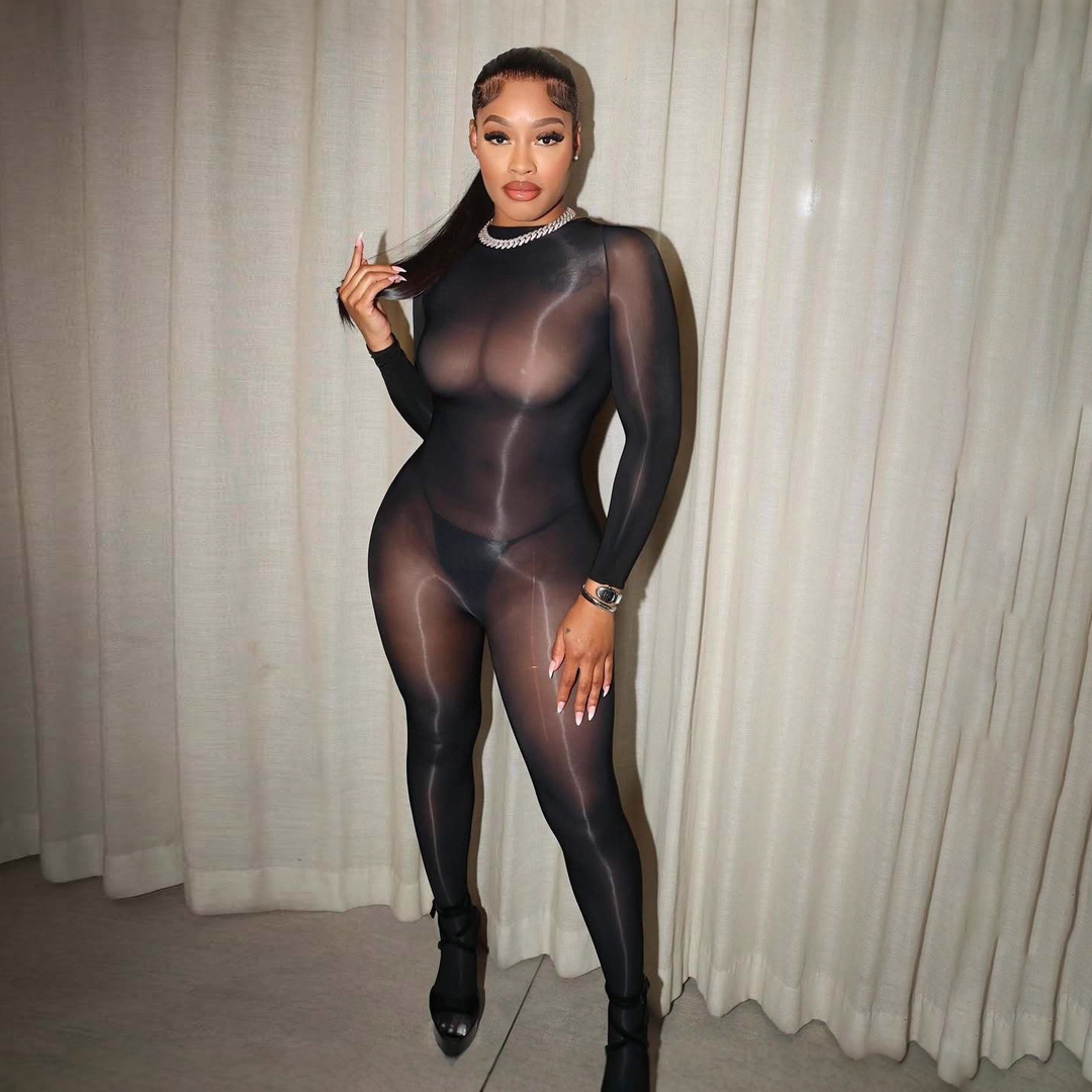 Glossy Sheer Seamless Bodystocking Catsuit