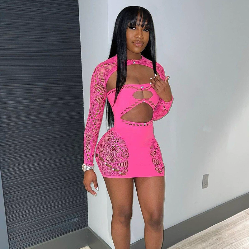 Sheer Mesh Bodysuit with Cape Set