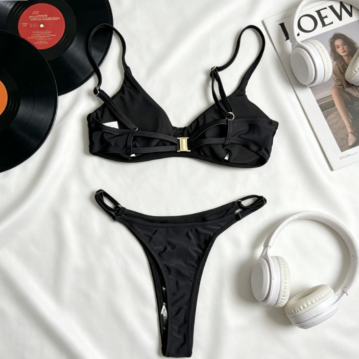 Women’s Low Rise Bikini Set – U-Neck Thong Swimsuit