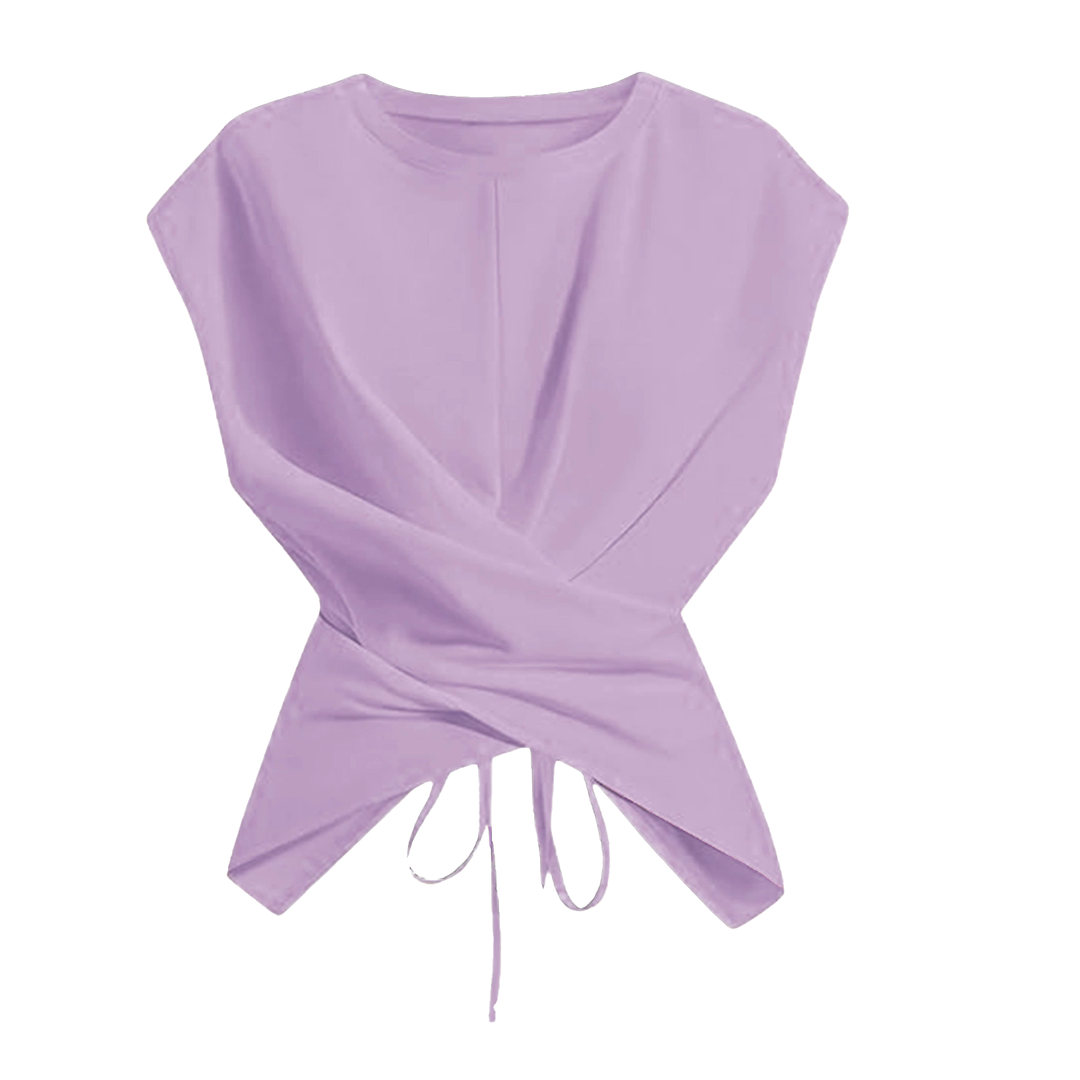 Cross Wrap Tie Front Crop Top