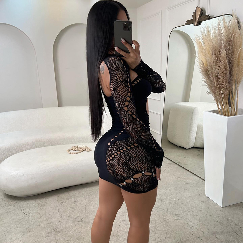 Sheer Mesh Bodysuit with Cape Set