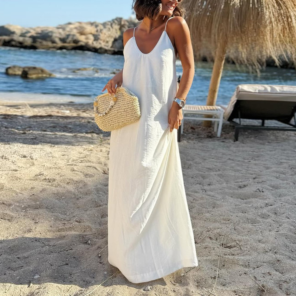 Backless crossover dress