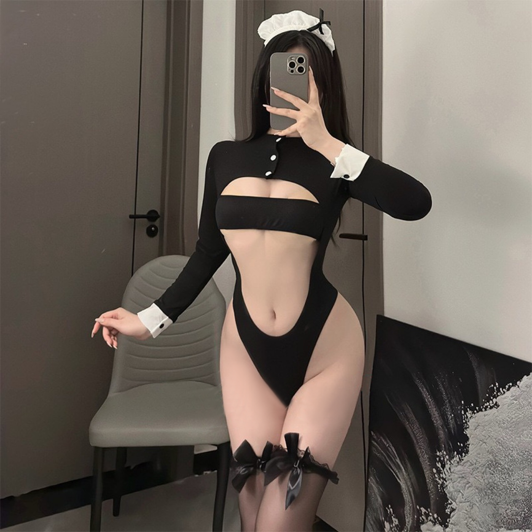 Women’s Maid Costume – Cutout Bodysuit Design
