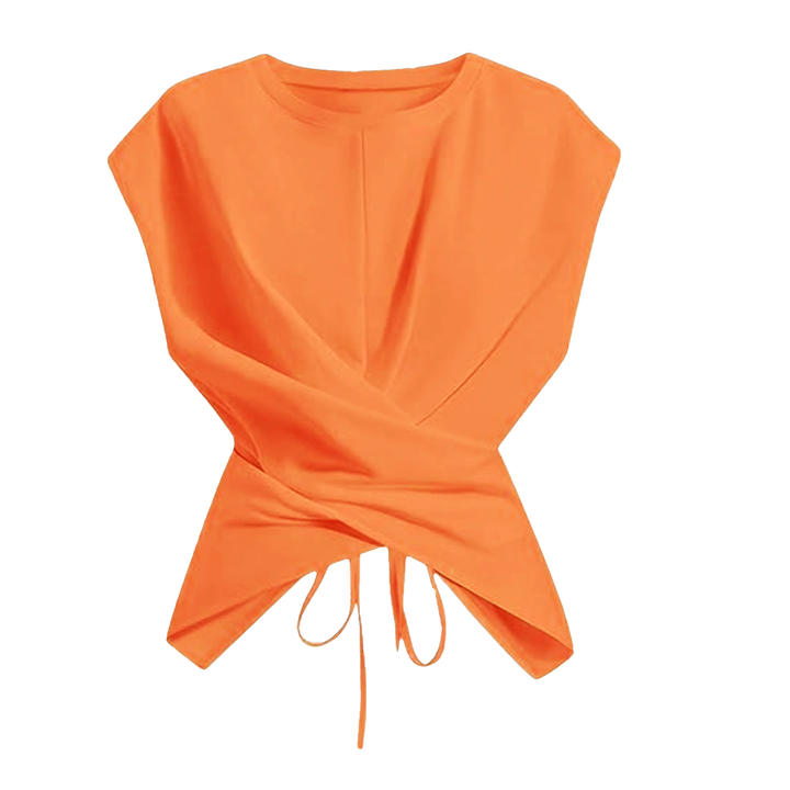 Cross Wrap Tie Front Crop Top