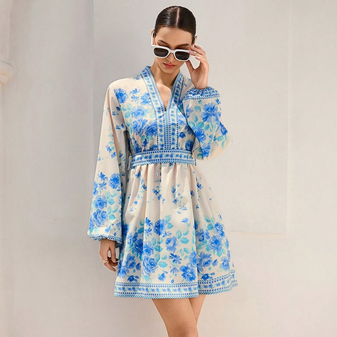 Elegant floral mini dress