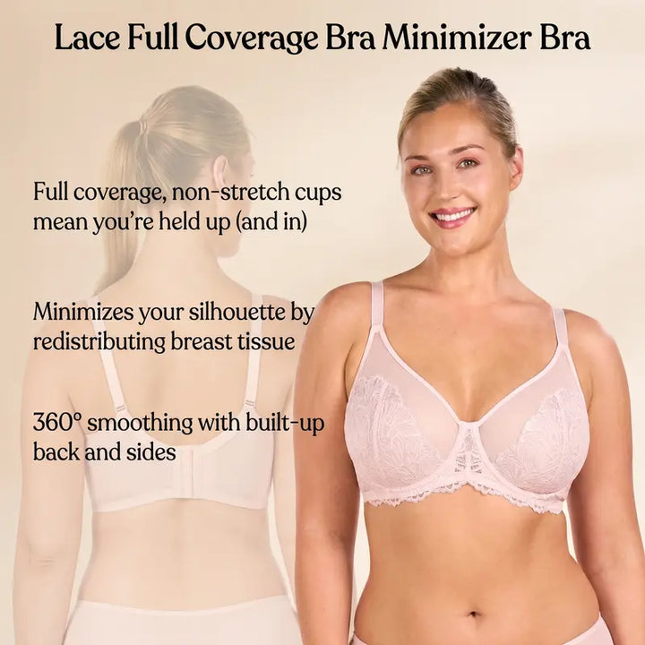 Plus-Size Sheer Lace Underwire Full-Cup Bra