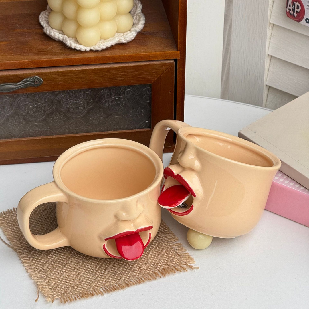 Novelty Face Ceramic Mug – Unique Gift Cup