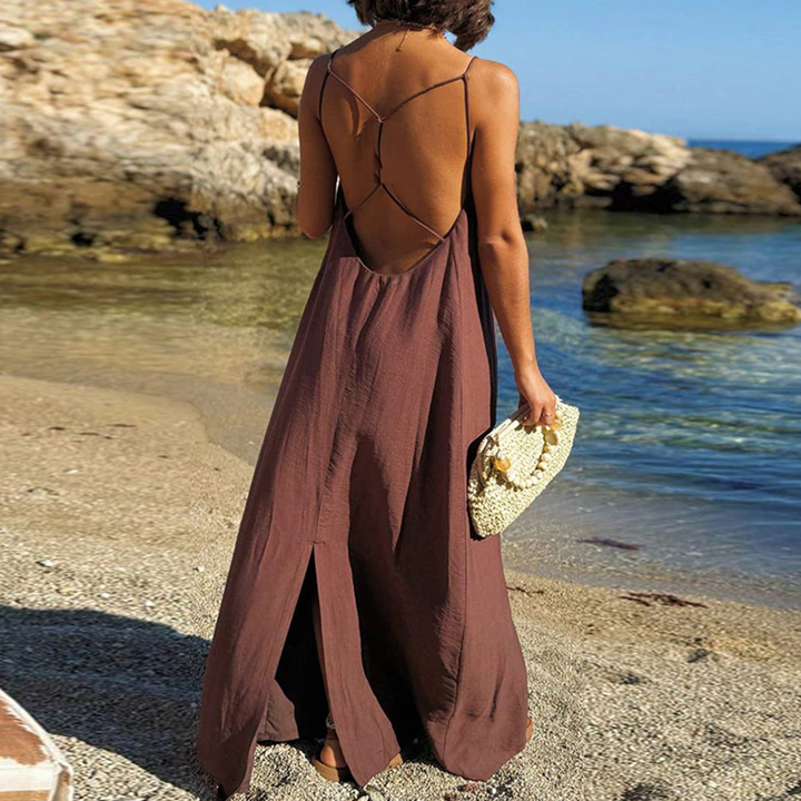 Backless crossover dress