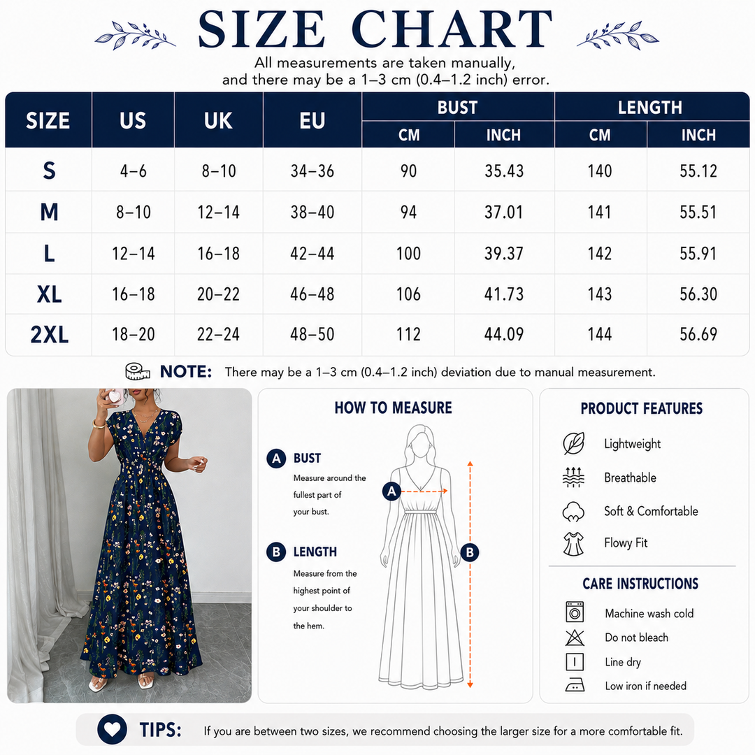 Floral Surplice Maxi Dress