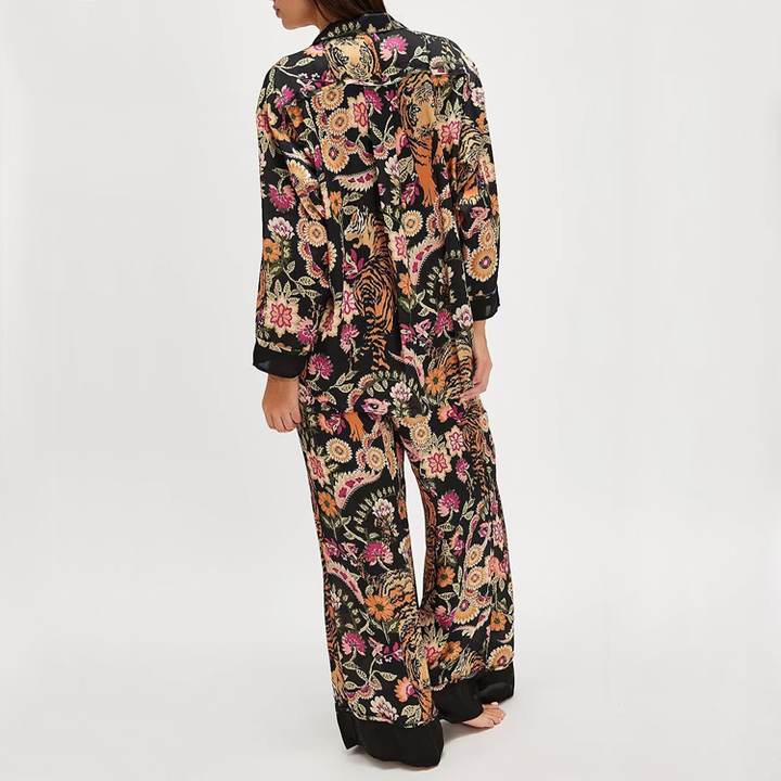 Floral satin loungewear set