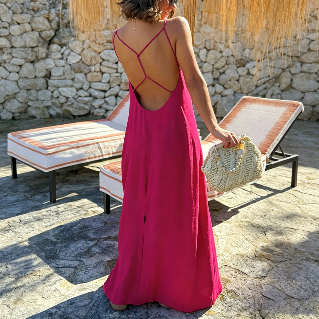 Backless crossover dress