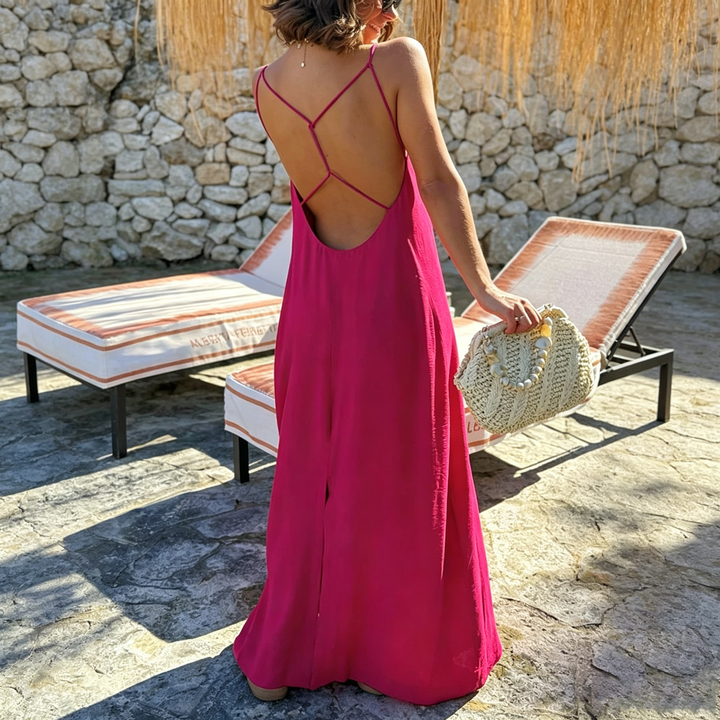 Backless crossover dress