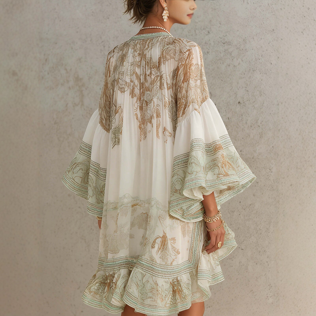 Elegant Boho Ruffle Maxi Dress