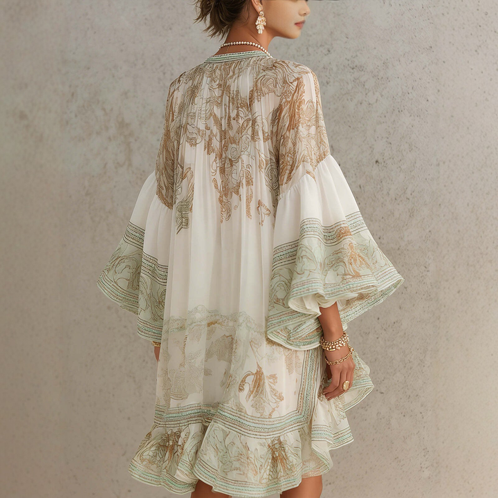 Elegant Boho Ruffle Maxi Dress