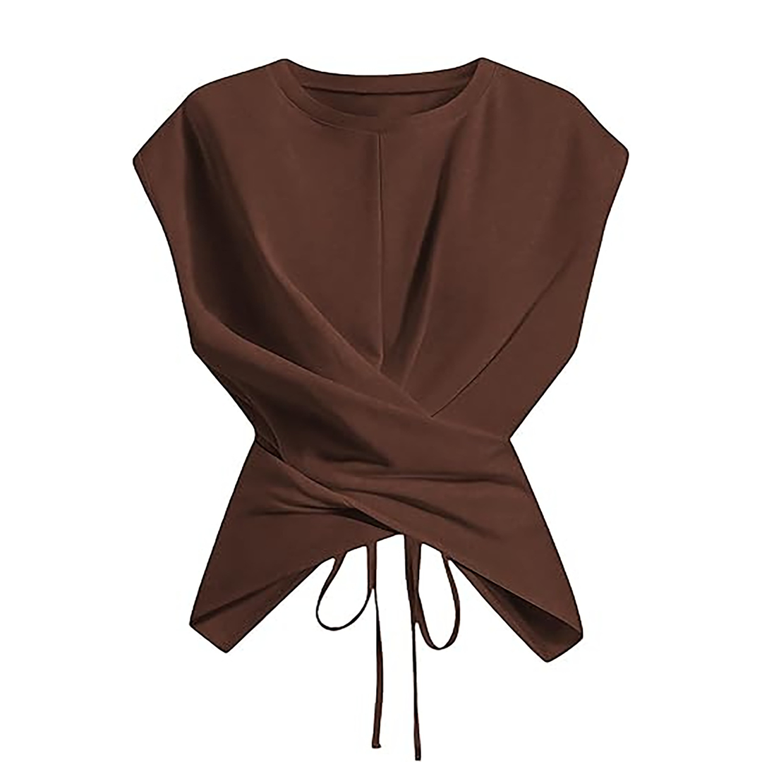 Cross Wrap Tie Front Crop Top