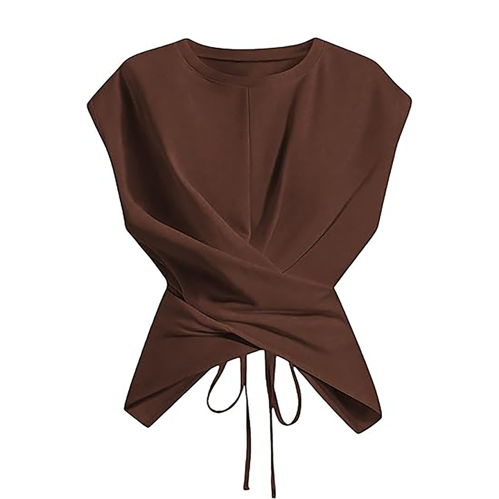 Cross Wrap Tie Front Crop Top
